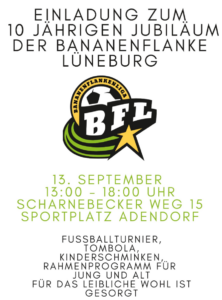 10 Jahre Team Bananenflanke – Jubiläumsturnier am 13. September